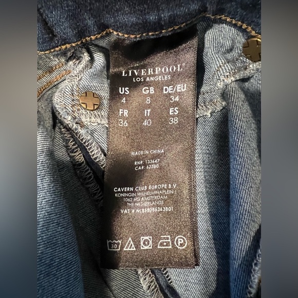 Liverpool The Ankle Skinny Jeans Women’s Size 4/27 Blue Denim Stretch - Picture 6 of 7